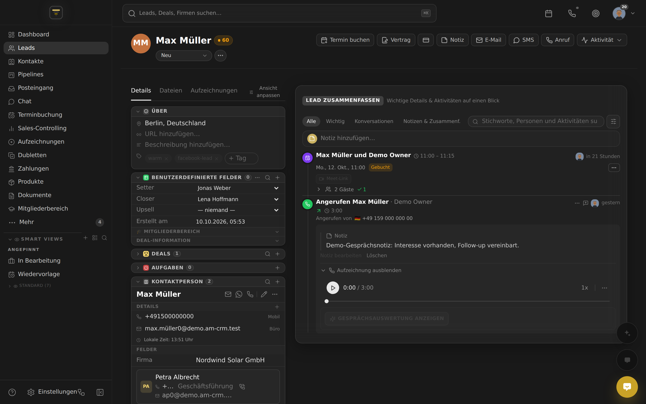 A real AM CRM view: It sees your screen — and acts.