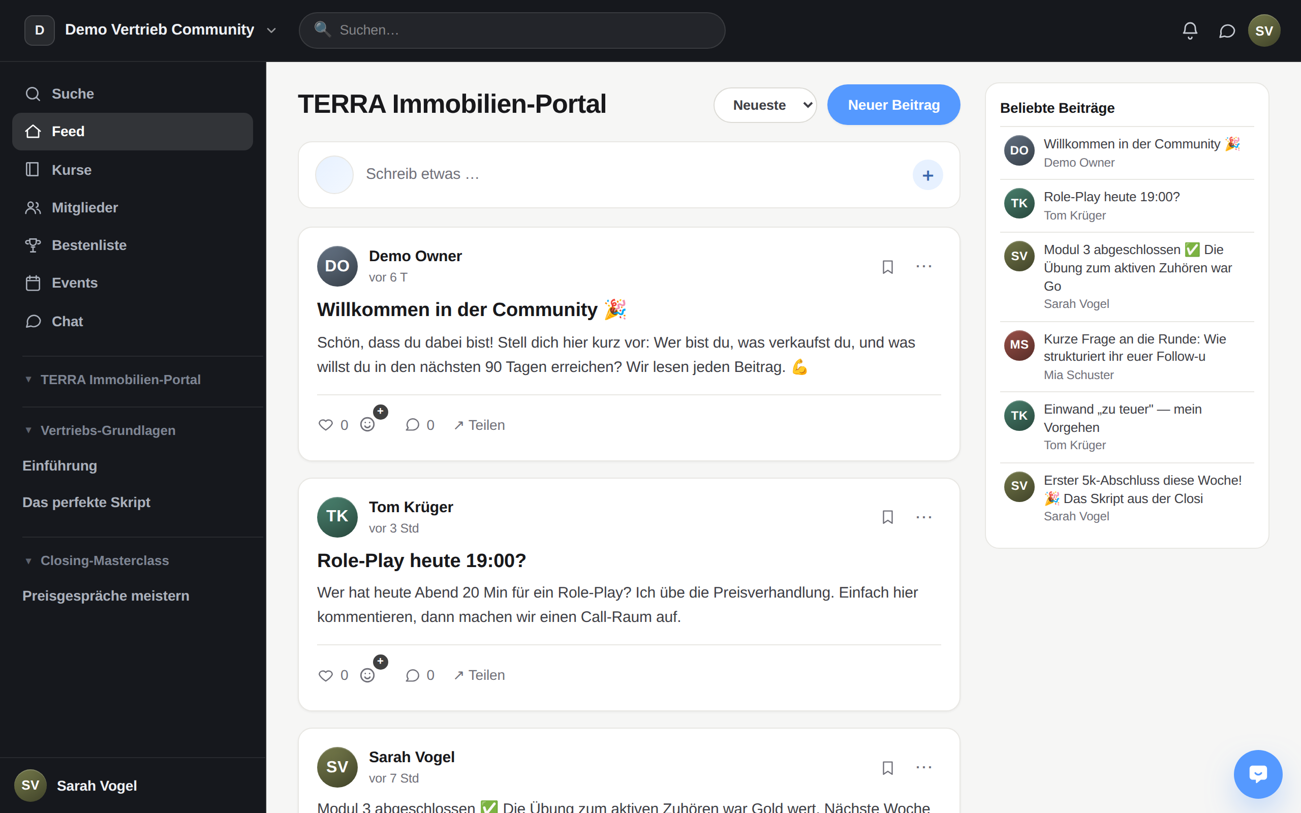 Echte AM CRM Produktansicht: WhatsApp Business · Chat