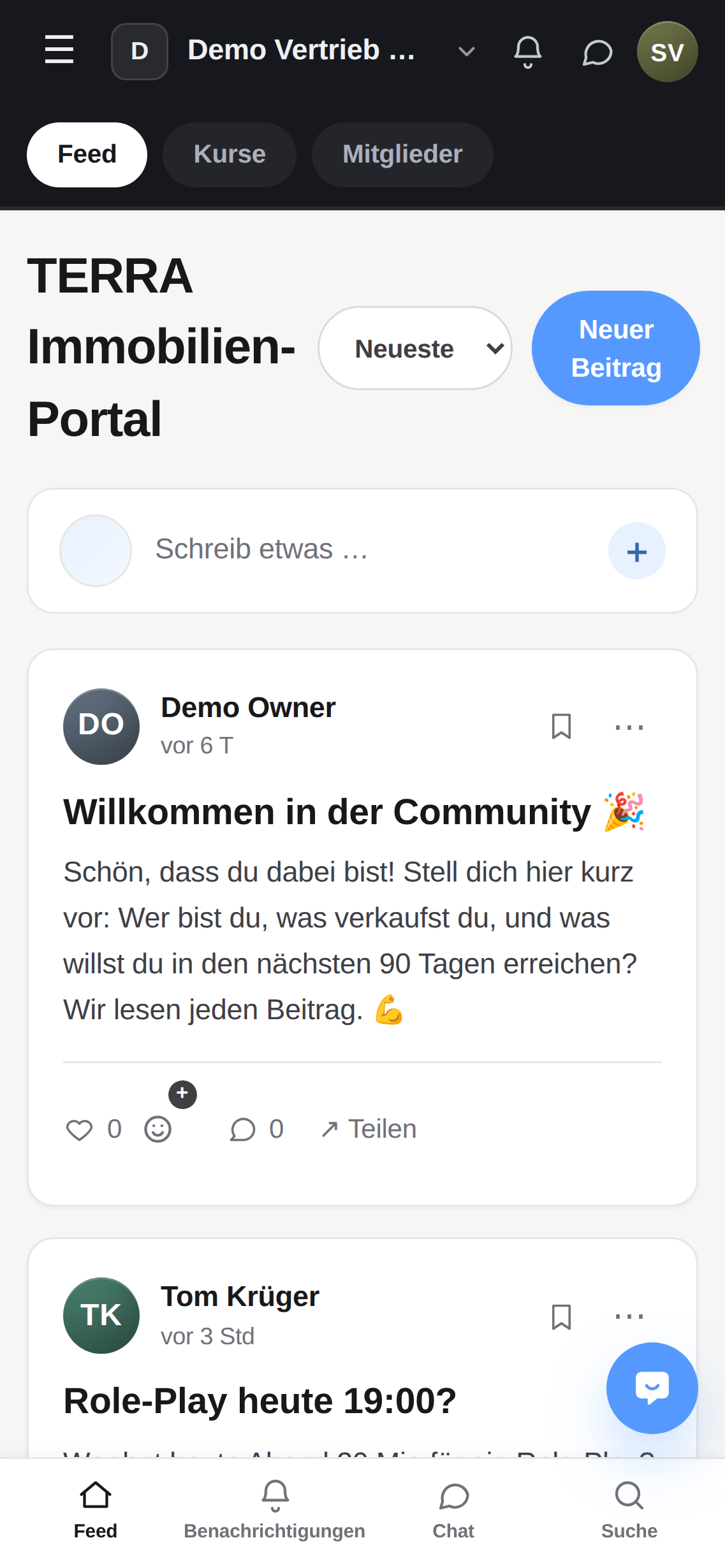 AM CRM mobil: WhatsApp Business · Chat