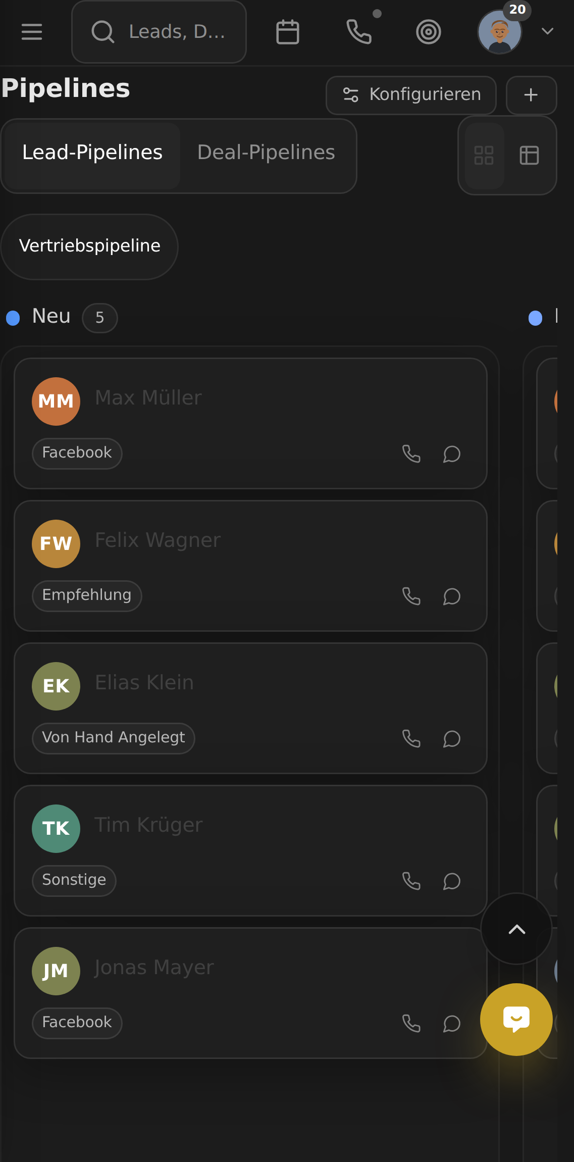 AM CRM mobil: Coaches können live einwerfen.